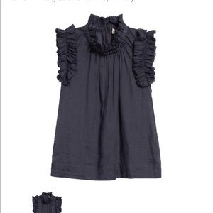 SEA Lucy Pleated Top Navy